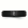 thumbnail image 3 of Black Ceramic Ridged Edge 6mm Brushed and Polished Band Ring 13 Size, 3 of 6