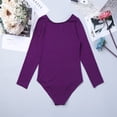thumbnail image 4 of LiiYii Kids Girls Basic Ballet Dance Combo Dress Long Sleeve Gymnastics Leotard with Wrap Skirts Dark Purple L, 4 of 7