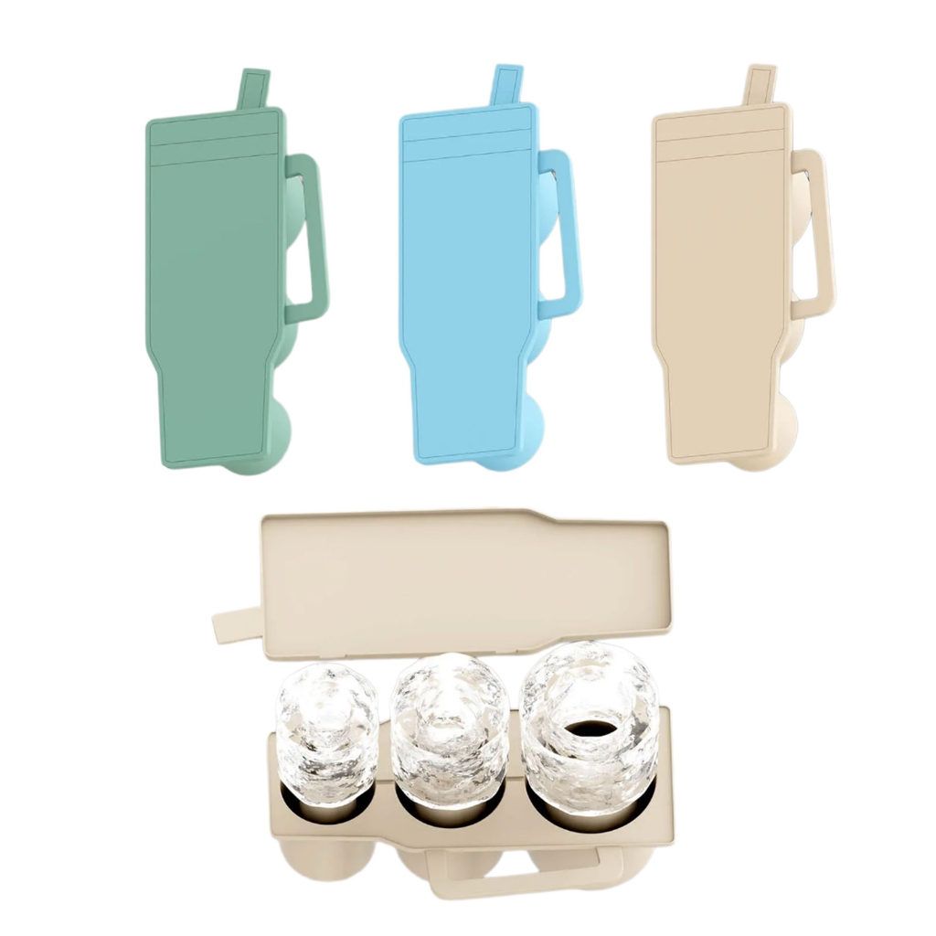 Oasiva Cylinders Ice Tray Mold with Lid Practical Ice Maker for Insulated Drinkware
