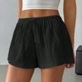 thumbnail image 2 of LWavelet Women's Lightweight Elastic Waist Shorts Soft Casual Summer Shorts for Lounge Vacation Daily Wear Black M, 2 of 6