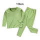 thumbnail image 3 of Qarigey Ropa interior térmica para niños, manga larga elástica, cuello , Otoño Invierno, oficina, escuela, exterior, Tops cálidos, traje Pijama Verde 110cm, 3 of 6