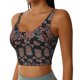 thumbnail image 2 of Balery Retro Floral Sujetadores deportivos con espalda cruzada para mujer, acolchados, sin costuras, de alto impacto, ideales para yoga, gimnasio, entrenamiento y fitness.-XX-Large, 2 of 8