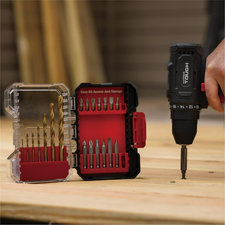 Hyper Tough 22-Piece Drill & Drive Set in Click Fit™ Case