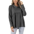 thumbnail image 2 of Chbgutlmr Tops for Women Cowl Neck Ruffle Long Sleeve Tunic Tops Ruched Casual Comfy Fall Blouses Trendy, 2 of 8