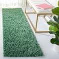 thumbnail image 2 of SAFAVIEH Venus Elijah Solid Plush Shag Runner, 2'2" x 8', Green, 2 of 8
