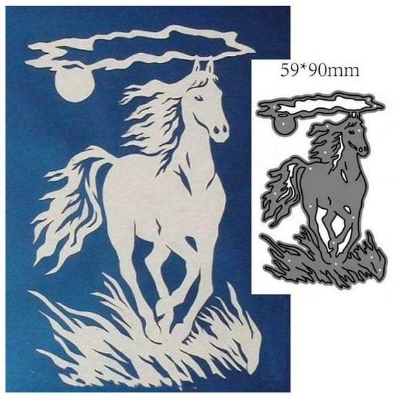 Horse Metal Die Cuts, Animal Horse Cutting Dies Mold for DIY Scrapbooking Album Decorative Paper Craft Embossing Stencils