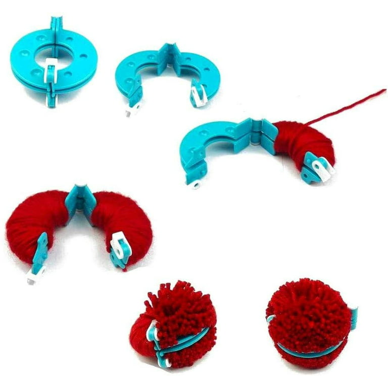 Shindel 19PCS Pompom Maker Kit, Pom-pom Maker Fluff Ball Waver with 12  Skeins Yarn for DIY Crafting Wool Yarn Crochet Knitting