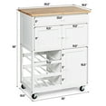 thumbnail image 2 of Gymax Modern Rolling Kitchen Cart Trolley Island Storage Cabinet w/Drawer&Wine Rack, 2 of 10