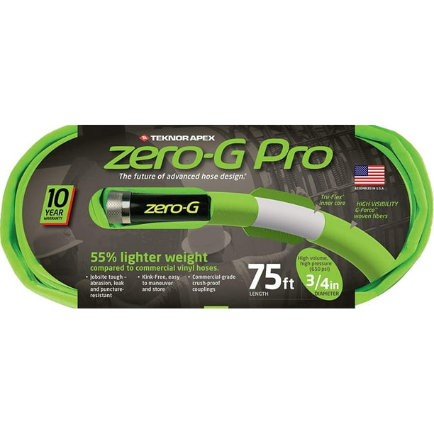 Zero G 4300 75 Zerog Pro Garden Hose 3 4 X 75 Green Walmart Com Walmart Com