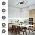 thumbnail image 5 of Garwarm Dimmable Ceiling Light, 3 Squares Modern LED Ceiling Lamps with Remote Control, 50W Acrylic Flush Mount Ceiling Light Fixture for Living Room Bedroom Kitchen(Black), 5 of 16
