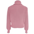 thumbnail image 4 of Liacowi Women Juniors Knitted Turtleneck Sweater Long Sleeve Zipped Pullover Retro Jumpers Tops Fall Loose Knitwear for Teen, 4 of 7