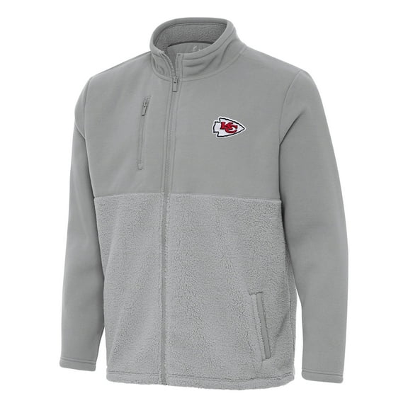 Men's Antigua Gray Kansas City Chiefs Daily Fused Full-Zip Jacket