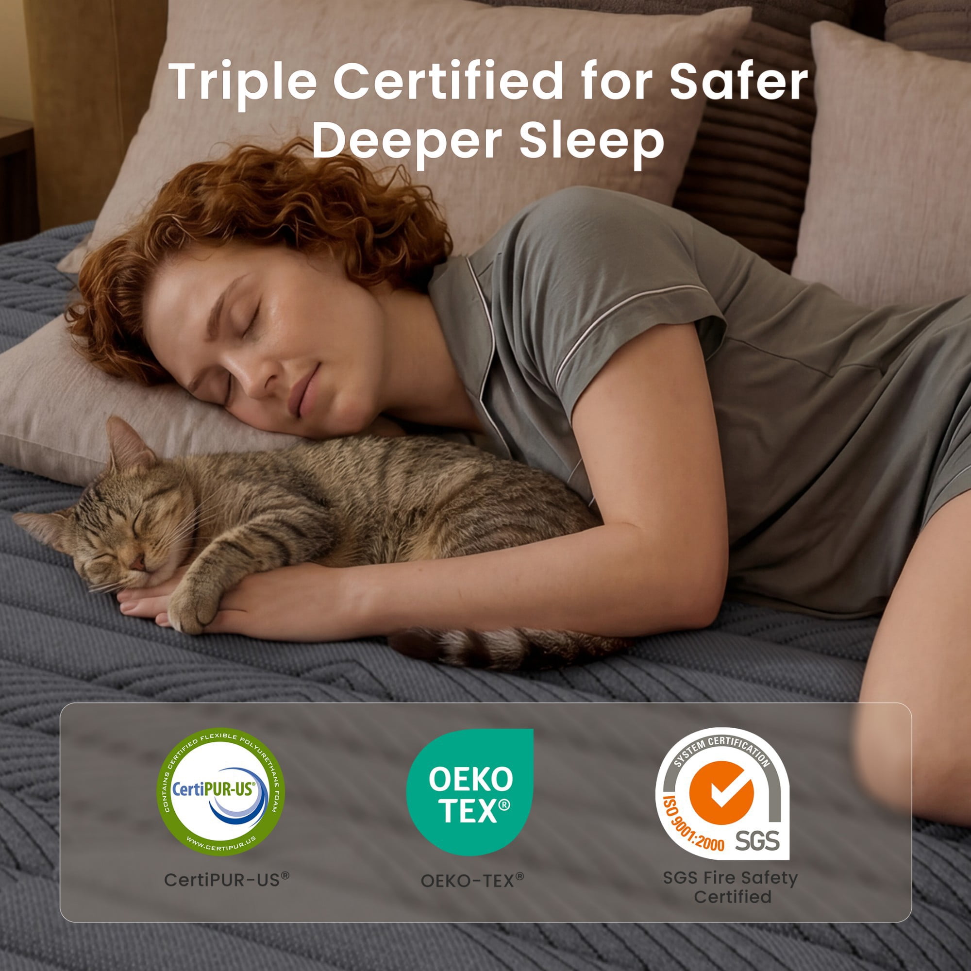 POSMOND Full Size Mattress 10 inch Hybrid Mattress in a Box with Pocket Spring,Medium Firm Mattresses for Back & Stomach Sleepers,CertiPUR-US Certified