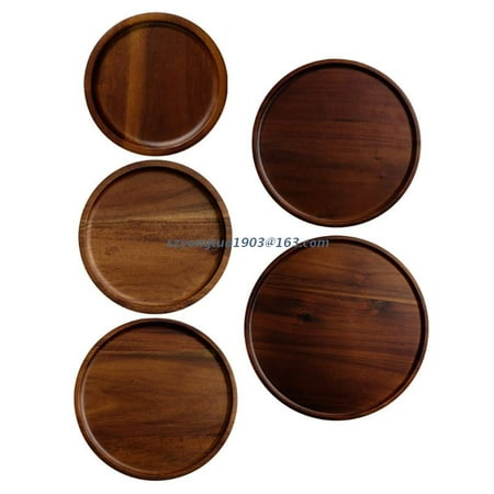 

P82C Decorative Wooden Round Salad Snack Plate Dessert Platter Unique Appetizers Serving Tray Fruit Platters Dish Wooden Tray