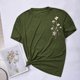 thumbnail image 4 of Tops de Manga Corta de las Mujeres, Cuello Redondo Impreso, Camiseta de Manga Corta para las Mujeres, 4 of 6