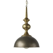 Mercana Capsa Metal Dome Pendant Light in Antique Gold and Silver Tones