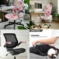 thumbnail image 2 of HELLHERO Butterfly Rose Print Office Chair Cover Set Anti Scratch, Office Chair Armrest Slipcover, Swivel Chairs Slipcovers for Pets, Home Decor, Pink, 2 of 6