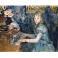 thumbnail image 2 of Morisot, Berthe 31x26 Gold Ornate Wood Framed with Double Matting Museum Art Print Titled - Lucie Leon at The Piano, 2 of 4