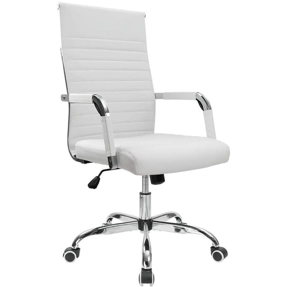 Office Desk Chair Mid-Back Leather Executive Conference Task Chair Adjustable Swivel Chair with Arms