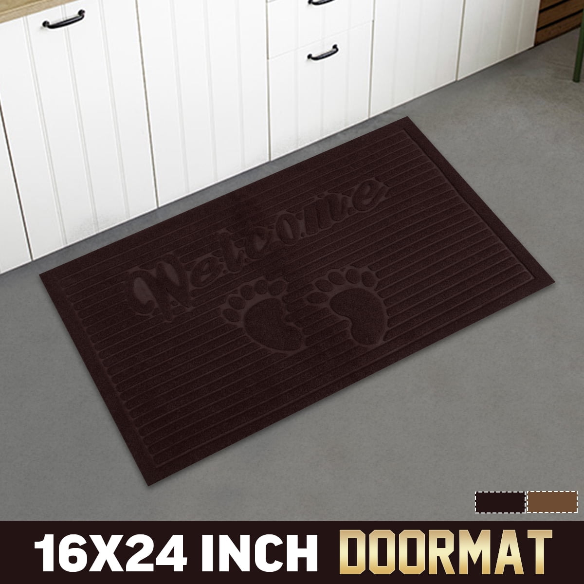 Washable NonSlip Indoor/Outdoor Doormat ,Rubber Backed Carpet Doormat