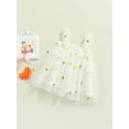 thumbnail image 4 of Qmyliery Toddler Kids Girls Princess Dress Daisy/Fruit Embroidery Sleeveless Sling Dress Summer Casual Mesh Tulle Fluffy Dress, 4 of 7