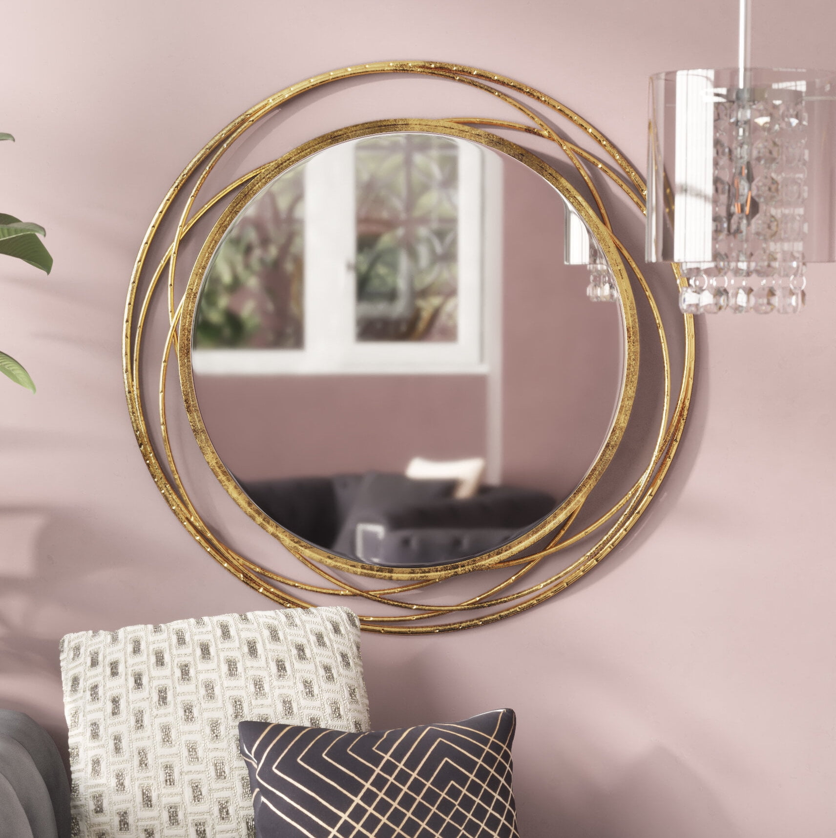 Swirl Wall Mirror Antique Gold