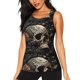 thumbnail image 1 of Fotbe Vintage Pattern Flower Skull Blusas Sin Mangas para Mujer – Estilo Casual, Corte Suelto, Slim-Fit, Cuello Redondo Deportivo, Tops de Verano para Gimnasio y Yoga-X-Large, 1 of 7