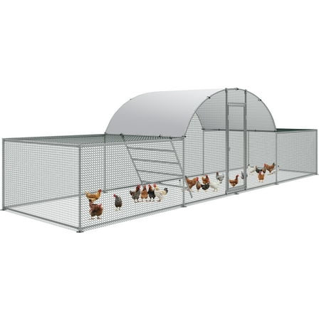 Arlopu Large Metal Chicken Coop, 23FT Walk-in Poultry Cage Chicken Playpen Hen House Rabbits Habitat Cage with Waterproof Cover