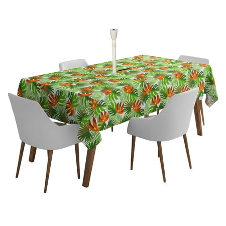 

Vargottam Indoor/OutdoorTablecloth58x120 Inch Rectangle Tablecloth with Umbrella Hole and Zip- Waterproof PatioTableCloths- TableCovers for Backyard RectangularTable- Pear Green2