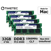 Timetec Hynix IC 32GB KIT(4x8GB) Compatible for Apple Late 2009 iMac 27inch DDR3 PC3-8500 1067MHz/1066MHz CL7 204 Pin 1.5V Dual Rank 2R8 Memory Module RAM Upgrade for iMac 11,1 (32GB KIT(4x8GB))