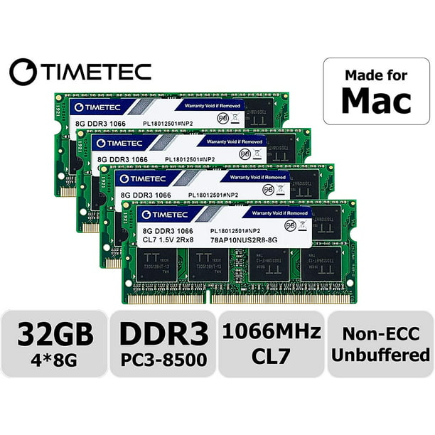 Timetec Hynix Ic 32gb Kit 4x8gb Compatible For Apple Late 09 Imac 27inch Ddr3 Pc3 8500 1067mhz 1066mhz Cl7 4 Pin 1 5v Dual Rank 2r8 Memory Module Ram Upgrade For Imac 11 1 32gb Kit 4x8gb