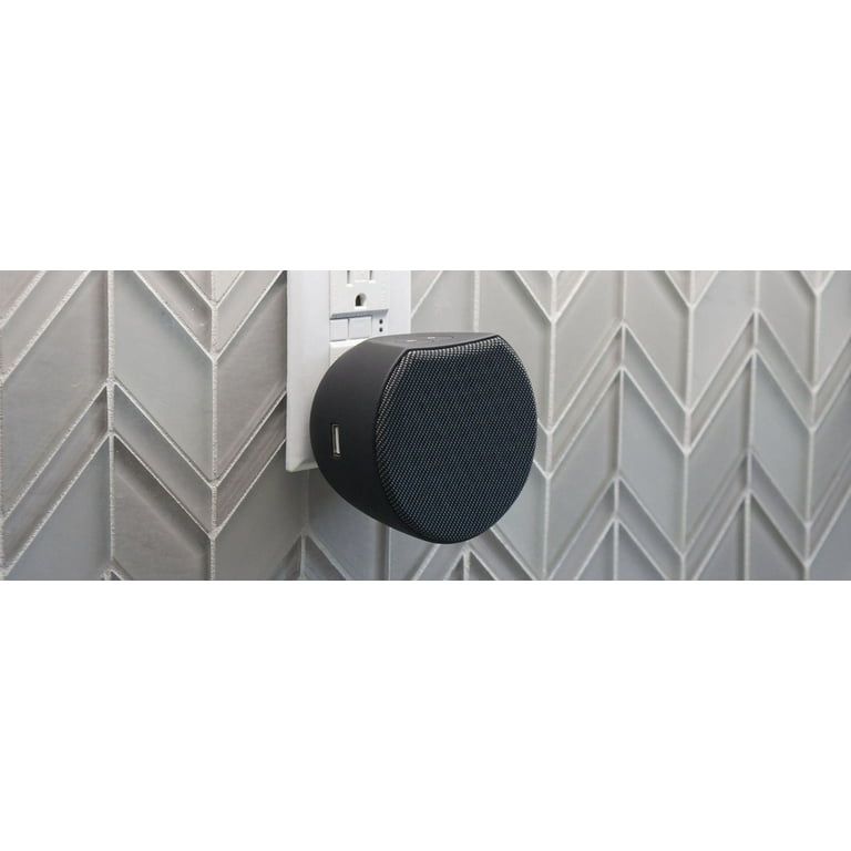 OC Acoustic Newport Plug-In Outlet Speaker with Bluetooth 5.1 and Built-in USB Type-A Charging Port - Set of 4 (Light Gray/White)