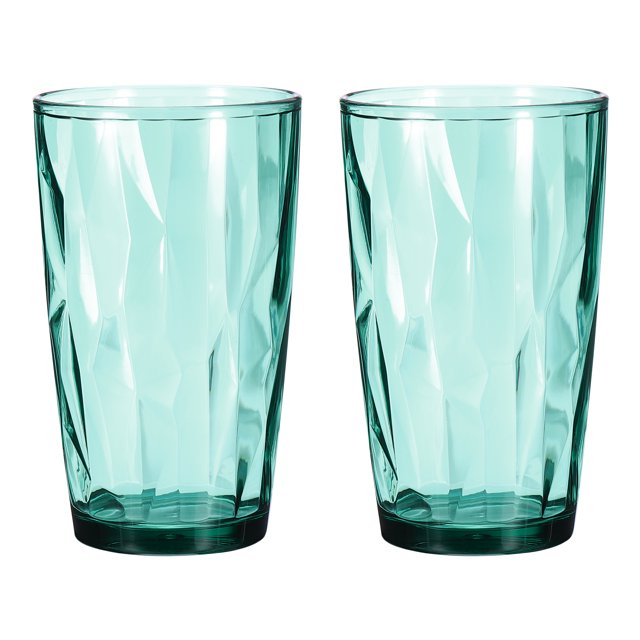 Unique Bargains Verres à Boire en Acrylique 17 Oz, Lot de 2 Gobelets Réutilisables en Plastique pour la Maison et l'Extérieur, Cyan