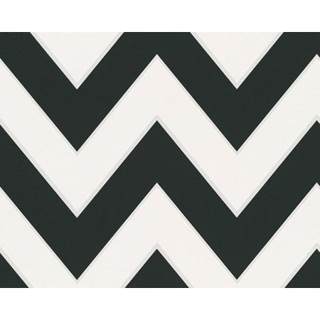 Concord Wallcoverings Textured Wallpaper Geometric Featuring 3D Wavy Stripes , Black White Beige, 21 In x 33 Ft (56 sq. ft), 939431