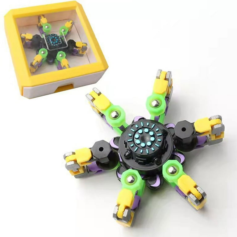 3 Pcs Doll Building Block fingertip Spinner Kids and Adults，Transformable  Robot Fingertip Gyro for Stress Relief and Anti Anxiety