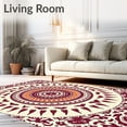 thumbnail image 2 of ODIKA 3'x5' Machine Washable Non-Slip Area Rug, Mystical Winged Medallion Knot Artwork High Traffic Rug, Burgundy, 582876, 2 of 7