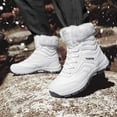 thumbnail image 2 of Womens Hiking Snow Winter Boots Waterproof Work Ankle Boots for Women Mens Comfortable Warm Fuzzy Boots for Backpacking Cycling White Size 8.5, 2 of 9
