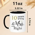 thumbnail image 5 of WOSIWULA4 Year Anniversary Coffee Mugs Set of 2, 4 Years of Being Mr Right/Mrs Always Right, 4th Wedding Anniversary Decorations Gifts Presents Cups for Couple Parents Grandparents, 11oz, 5 of 6