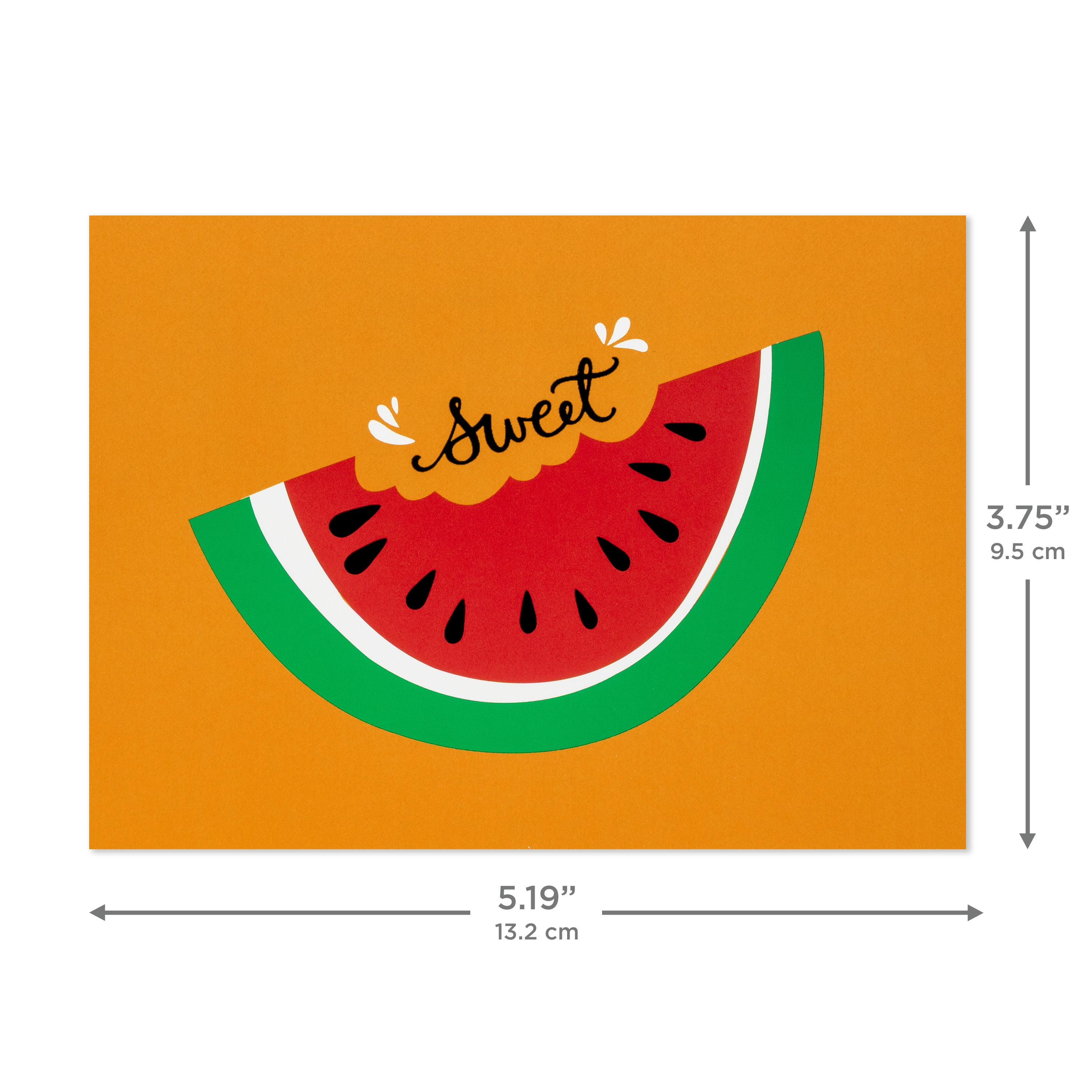 Hallmark Blank Notes (Sweet Watermelon on Orange), 10 Count
