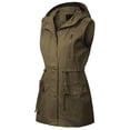 thumbnail image 3 of MixMatchy Women's Hooded Adjustable Drawstring Utility Pocket Anorak Jacket Vest, 3 of 4