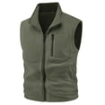 thumbnail image 3 of Zysthvn Zip up Casual Vest for Men Winter Fleece Jacket Men with Pockets Sleeveless Stand Collar Solid Outerwear, 3 of 6