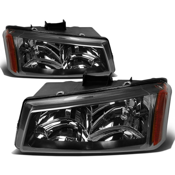 DNA Motoring For 03-06 Chevy Silverado Avalanche OE Style Headlight Lamp Pair Black Amber