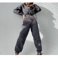 thumbnail image 3 of Women’s Hooded Jumpsuit Tracksuit, Casual Long Sleeve One-Piece Romper, Zip-Up Sweatpants Outfit, Soft Stretchy Loungewear for Jogging, Travel, Home, or Streetwear, 3 of 5