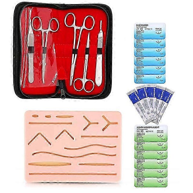 Complete Suture Kit for Students,Including Silicone Suture Pad and Suture Tool Practice Suture kit for Suture Training