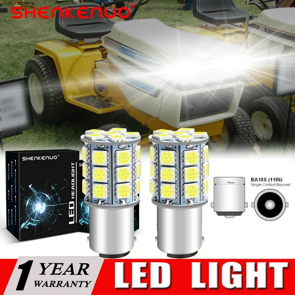 SHENKENUO SUPER BRIGHT LED light bulbs For Cub Cadet Lawn Tractor MDT Mower,6000k White,Pack of 2