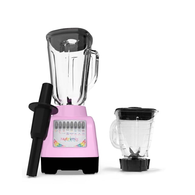 Licuadora NutriMix Rainbow Limited Edition 750 Watts 10 Vel vaso vidrio 2 lts y vaso procesador 750 ml Rosa