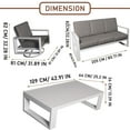 thumbnail image 4 of Aluminum Patio Furniture Set, 4 Pieces Outdoor Patio Sectional Conversation Set with Coffee Table, Swivel Chair, Loveseat Sofa, Thick Cushion, All-Weather Outdoor Furniture Set - 2 Swivel+ Loveseat, 4 of 5