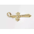 thumbnail image 3 of Moissanite Round Cut 2 Ct White Pendant Cross Men's 14K Yellow Gold Plated, 3 of 4