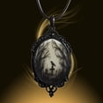 thumbnail image 3 of Gothic Raven Cross Glass Necklace, 3 of 6