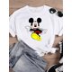 thumbnail image 1 of Disney Cartoon Clothing Casual Tee Shirt Mickey Mouse Women Holiday Summer Short Sleeve Print Fashion Graphic T-shirtsXXL Gao Jinjia LED, 1 of 2